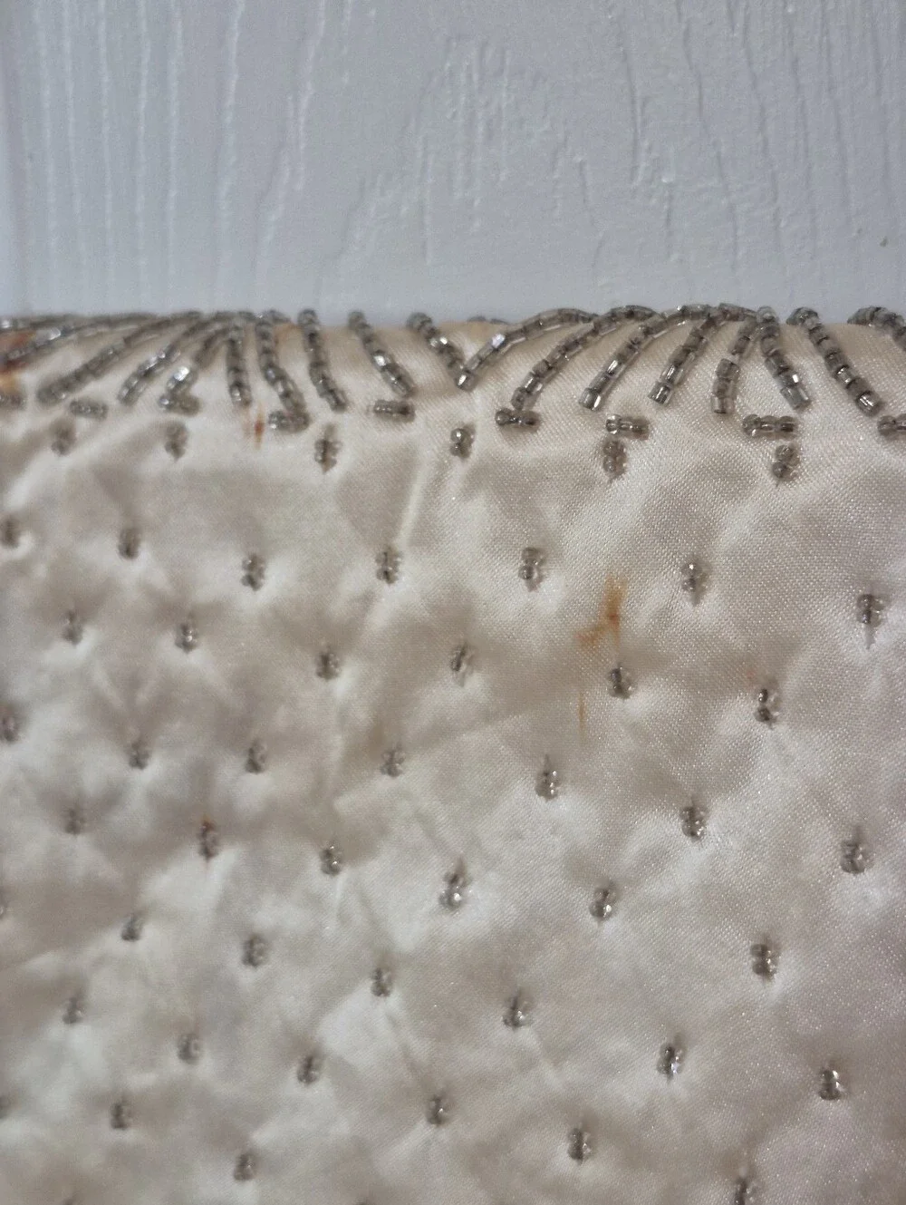 Vintage beaded satin evening bag